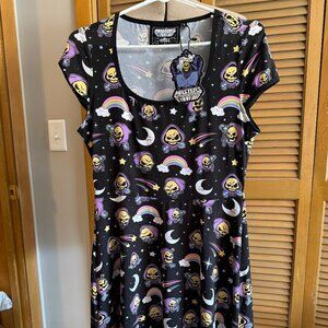Killstar Cute Skeletor MOTU Skater Dress Size L NWT